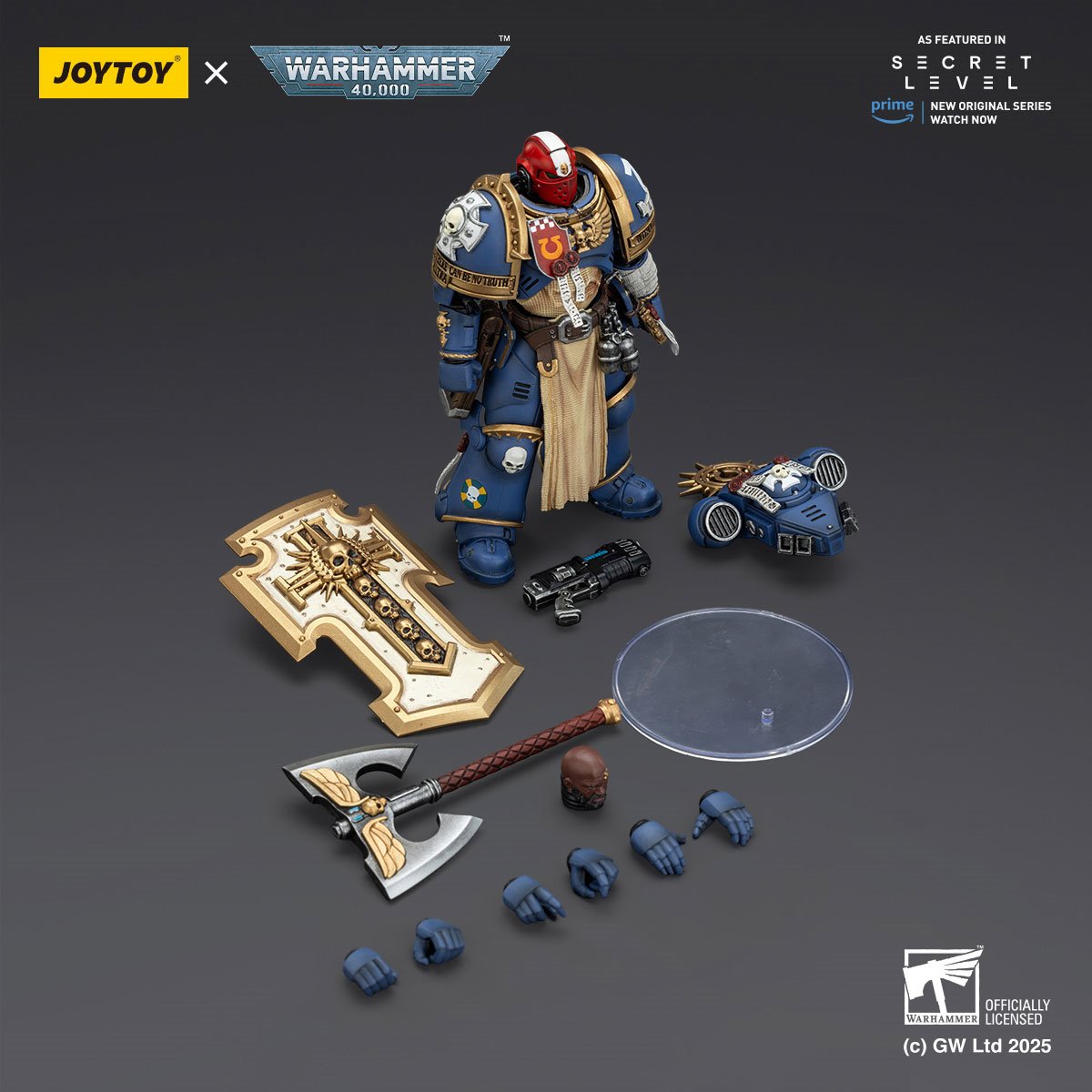 Joy Toy Warhammer 40,000 Ultramarines Metaurus with Power Axe, Stormshield and Plasma Pistol 1:18 Scale Action Figure