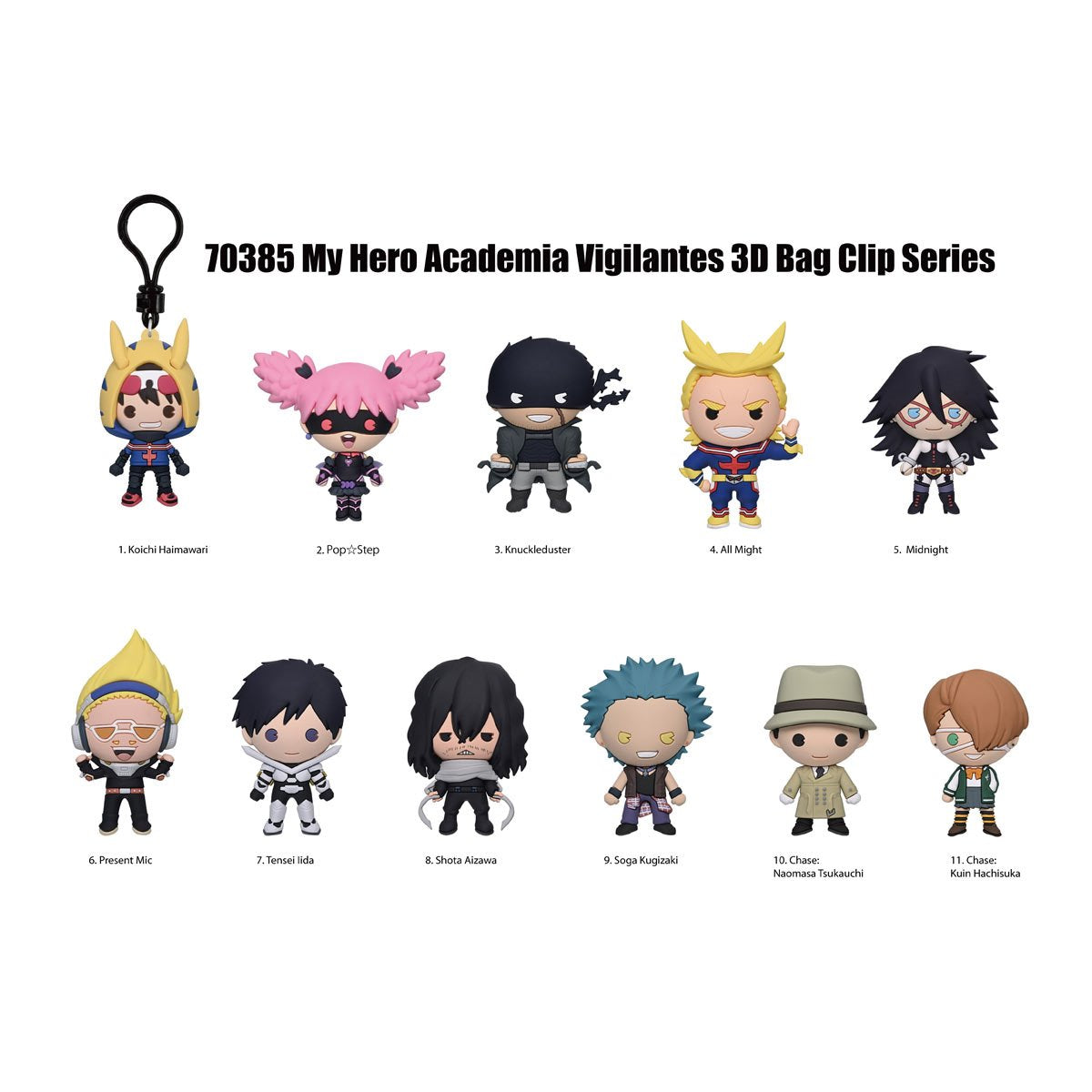 My Hero Academia Vigilantes 3D Foam Bag Clip Display Case of 24