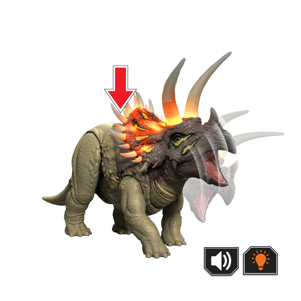 Jurassic World Wild Roar Triceratops Action Figure