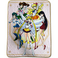 Sailor Moon Stars Sailors Group Pink Argyle Throw Blanket
