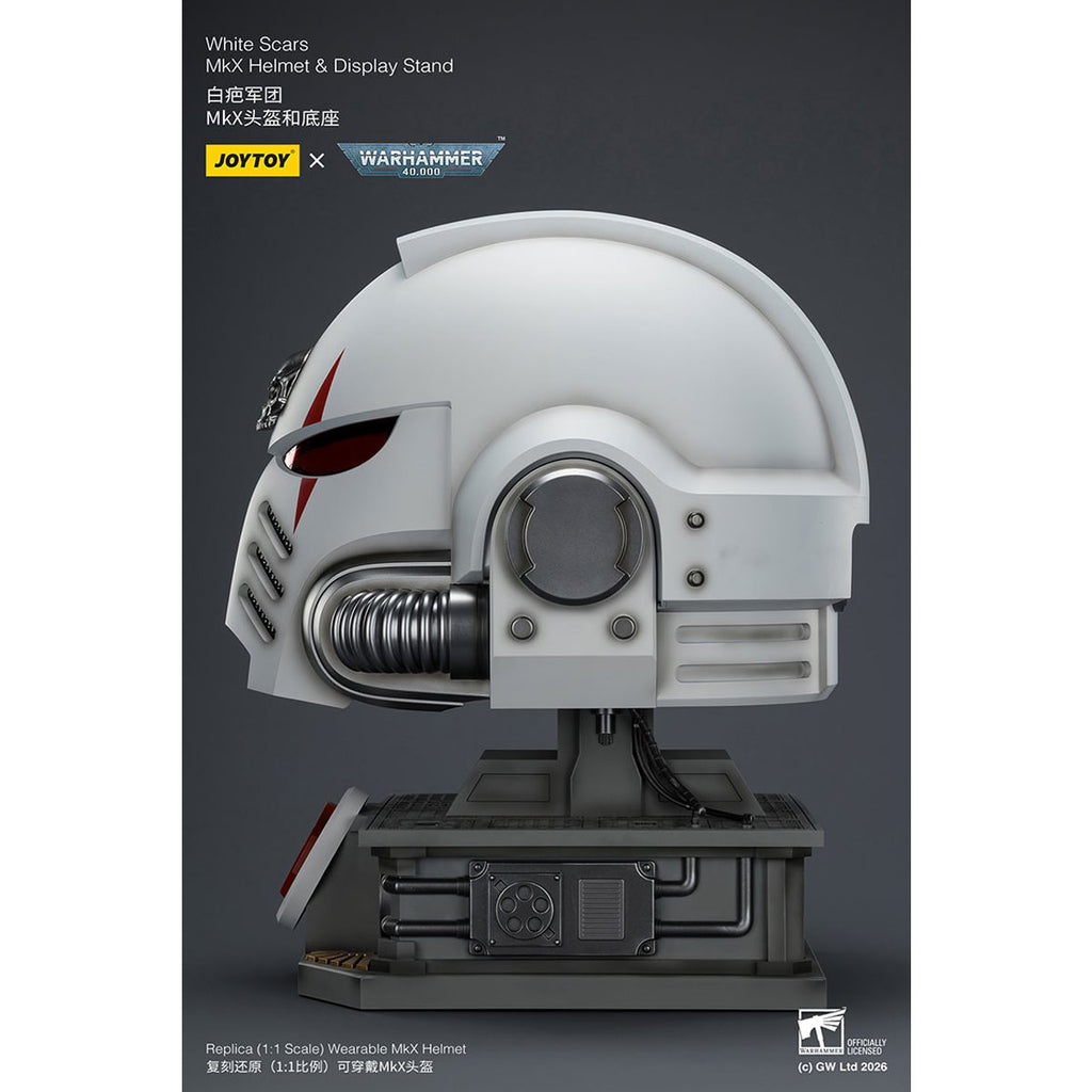 Joy Toy Warhammer 40,000 White Scars MKX 1:1 Scale Roleplay Helmet Prop Replica with Stand