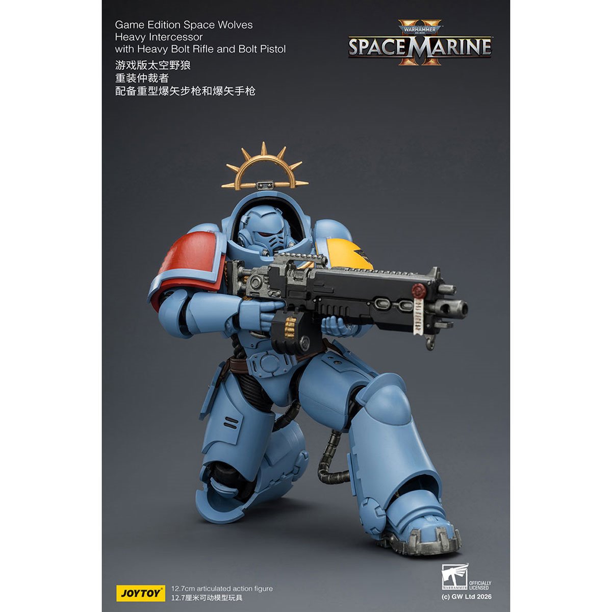 Joy Toy Warhammer 40,000 Space Marines Game Edition Space Wolves Intercessor Rifle & Pistol 1:18 Scale Action Figure