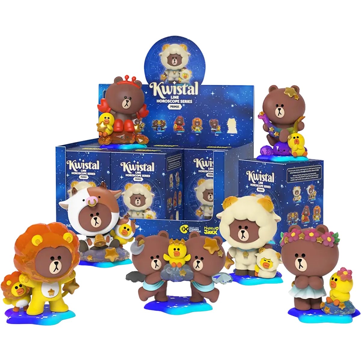 Line Friends x Kwistal Horoscope Series Primus Mini-Figure Display Tray of 6