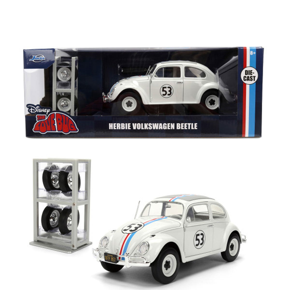 Hollywood Rides Disney The Love Bug Herbie Volkswagen Beetle 1:24 Scale Die-Cast Metal Vehicle