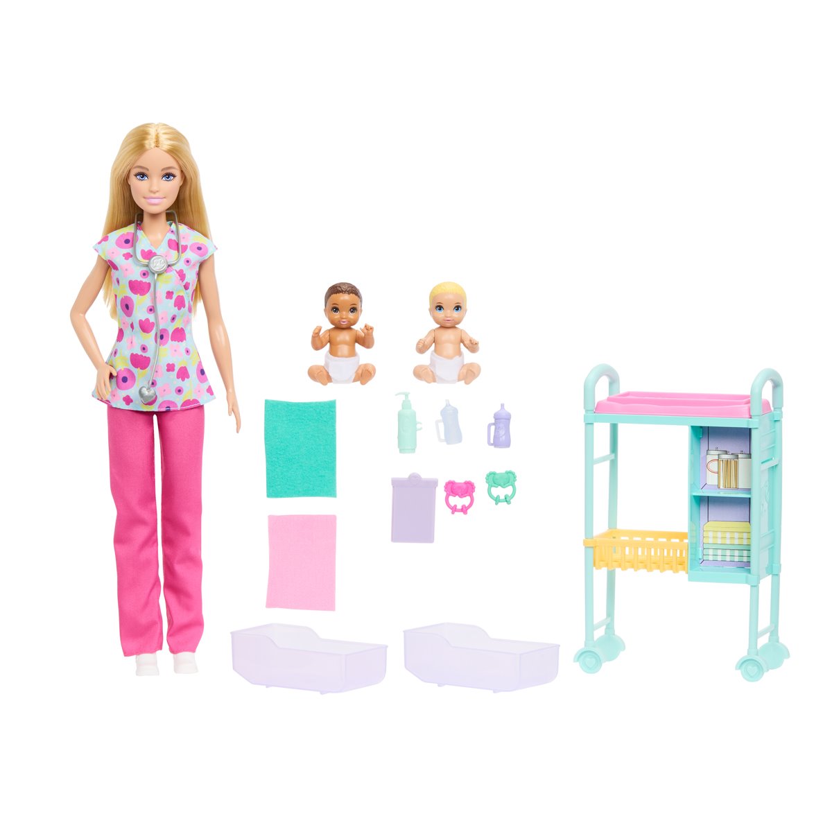 Barbie New Nurturing 2026 Playset and Doll Case of 6