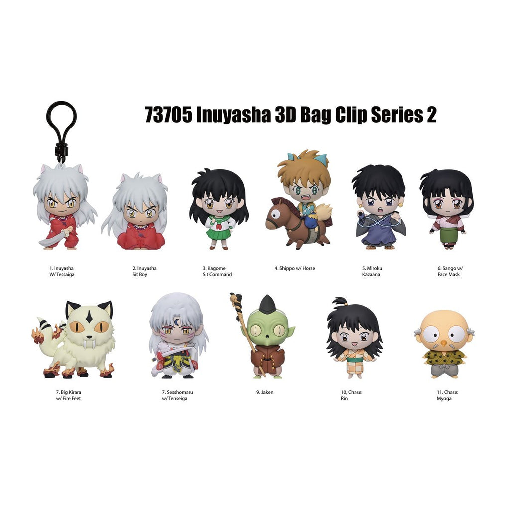 InuYasha Series 2 3D Foam Bag Clip Display Case of 24