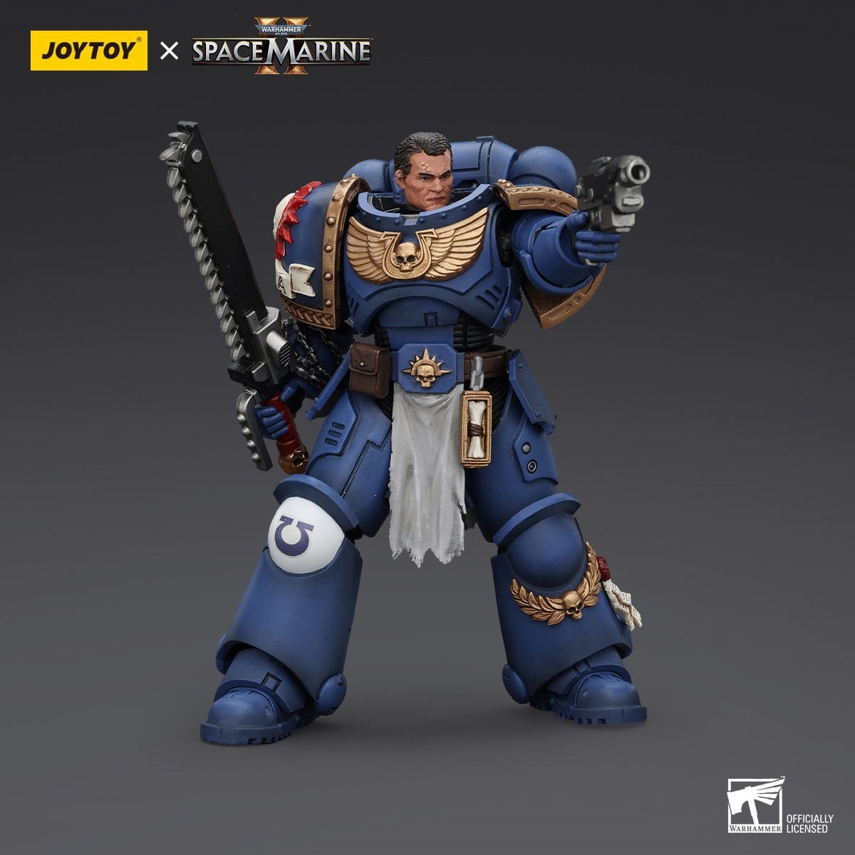 Joy Toy Warhammer 40,000: Space Marine 2 Ultramarines Lieutenant Titus 1:18 Scale Action Figure