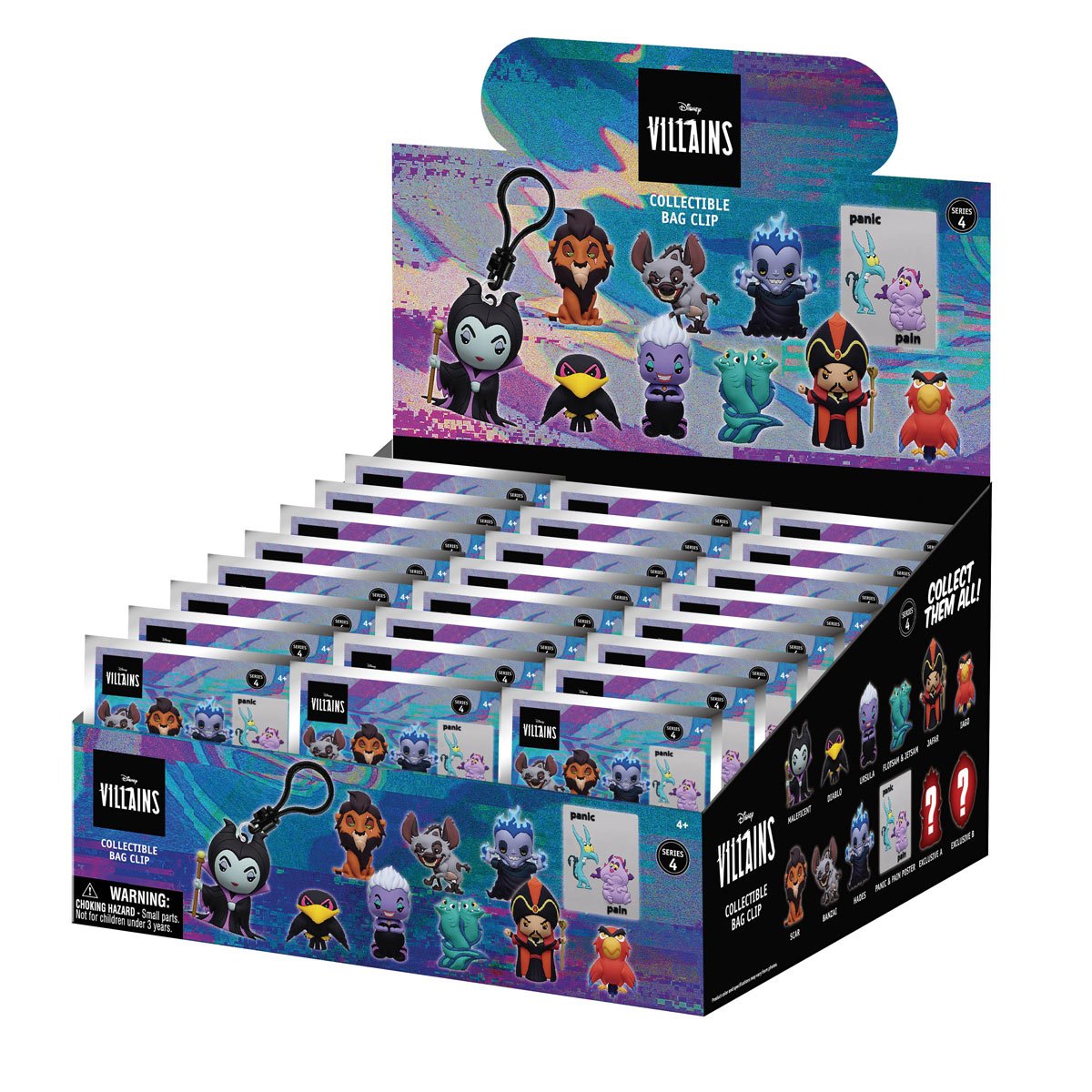 Disney Villains Series 4 3D Foam Bag Clip Random 6-Pack