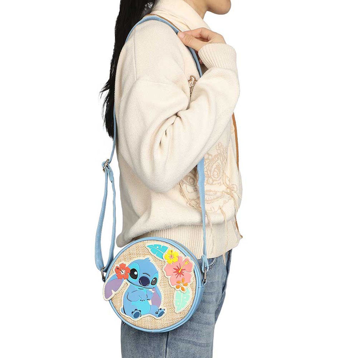 Lilo and Stitch Stitch Tropical Woven Crossbody Bag