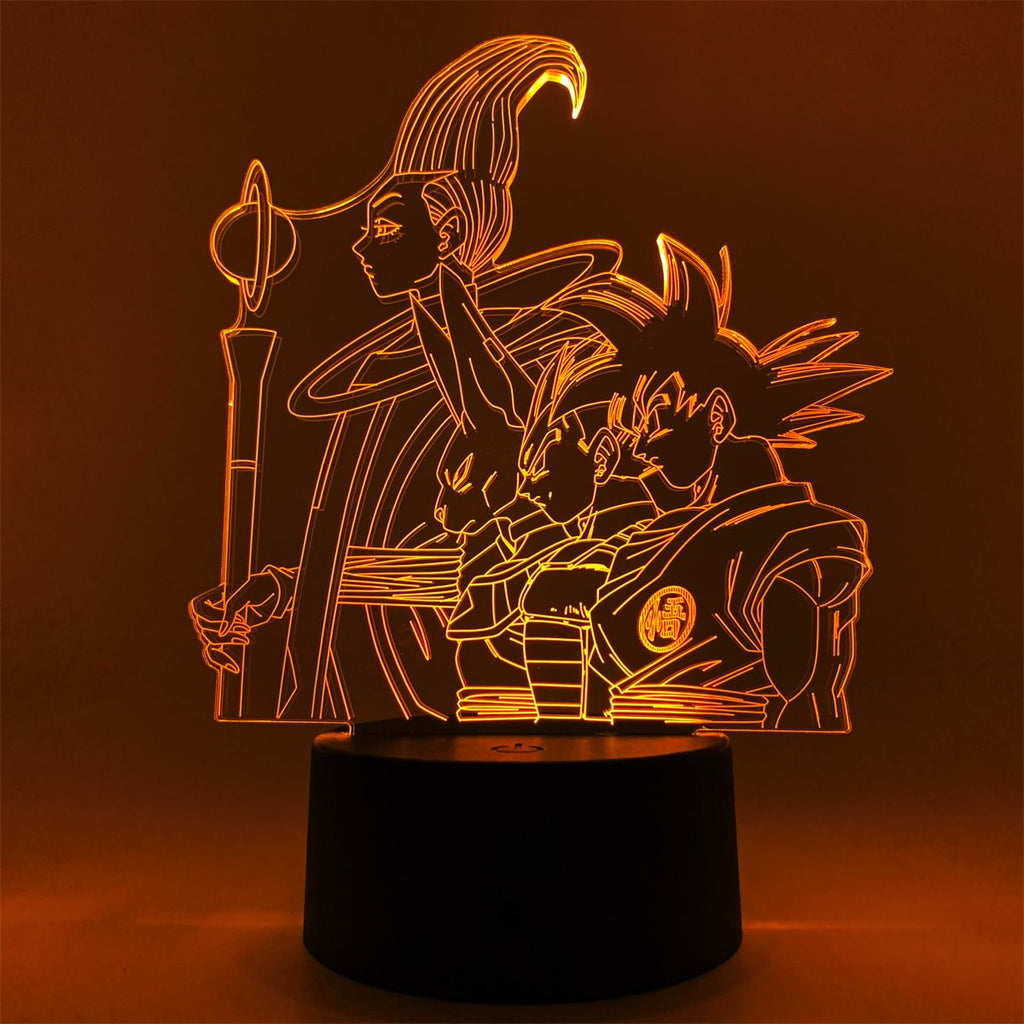 Dragon Ball Super Goku, Vegeta, Beerus, and Whis Otaku Lamp