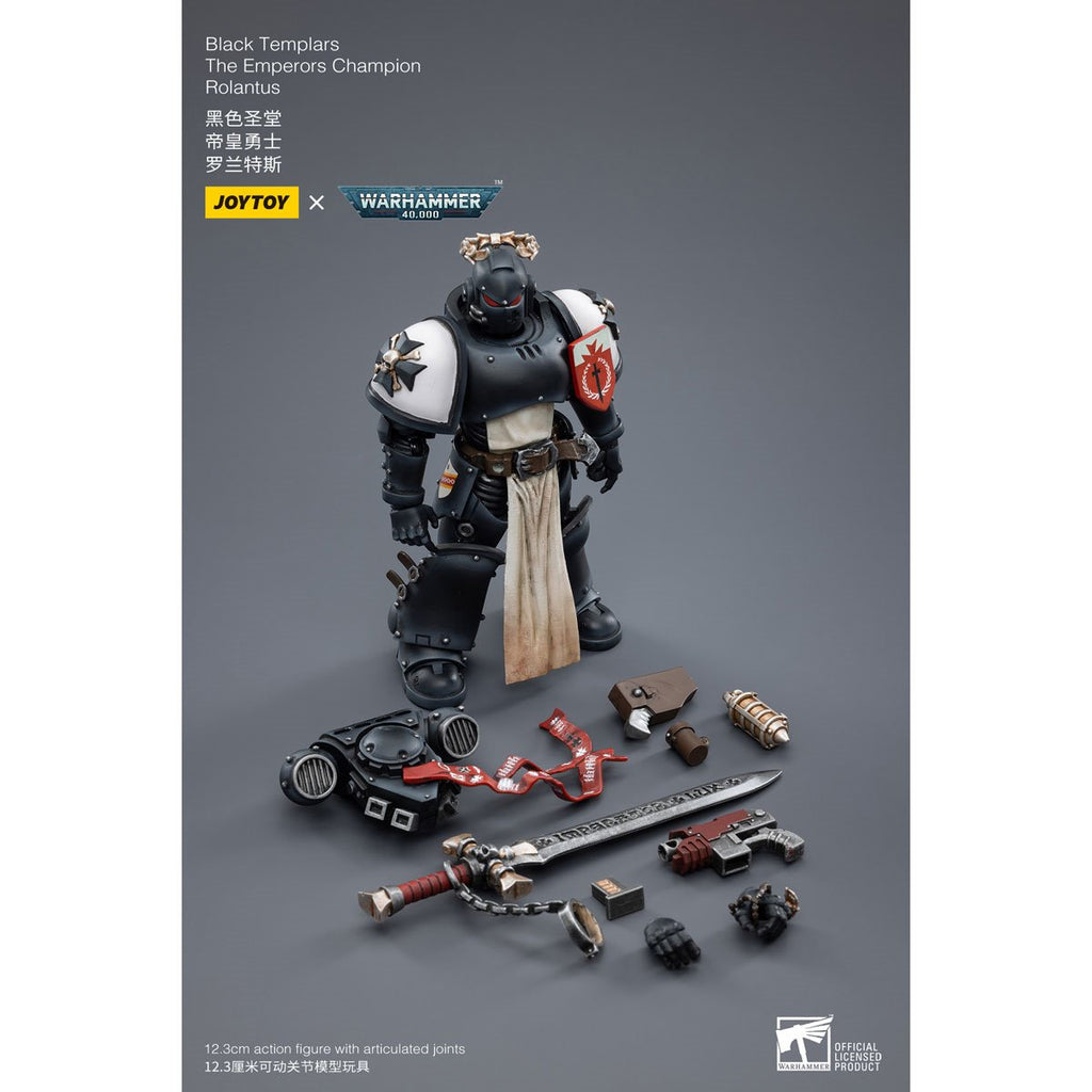 Joy Toy Warhammer 40,000 Black Templars The Emperors Champion Rolantus 1:18 Scale Action Figure