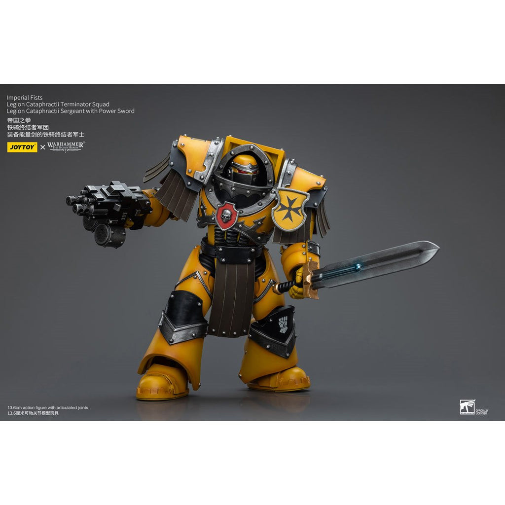 Joy Toy Warhammer 40,000 Imperial Fists Cataphractii Terminator Sergeant with Power Sword 1:18 Scale Action Figure