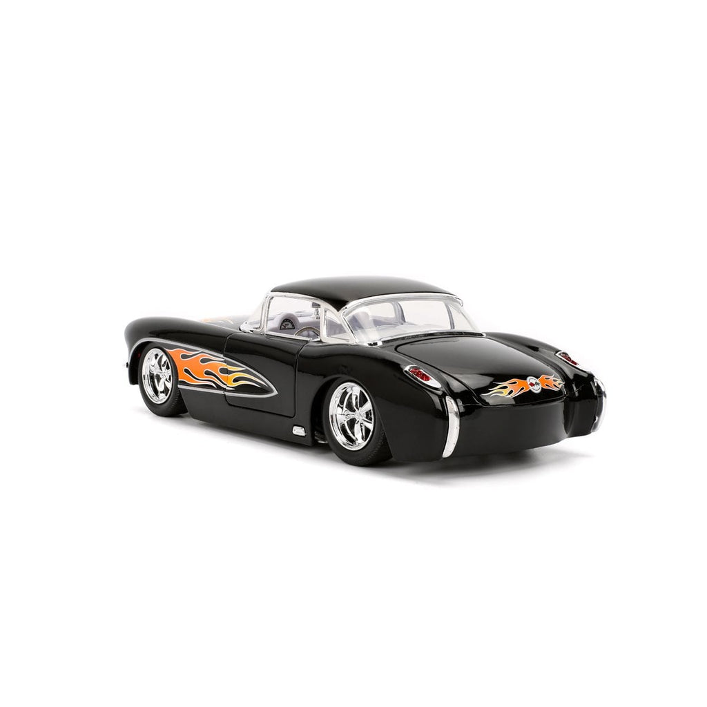 Bigtime Muscle 1957 Black Chevrolet Corvette 1:24 Scale Die-Cast Metal Vehicle