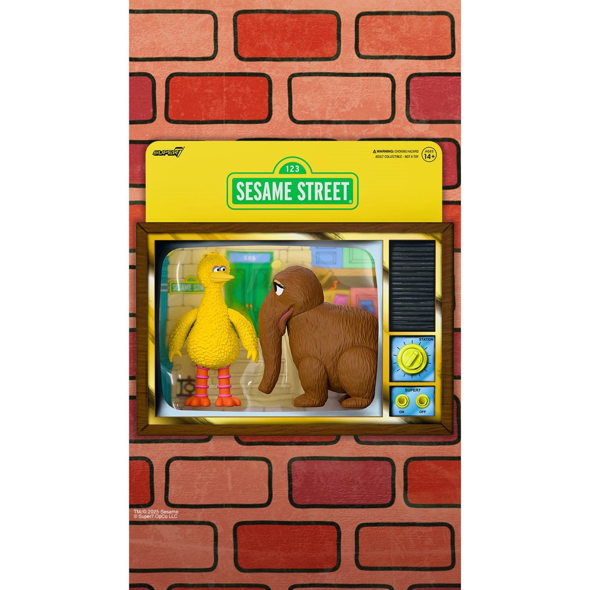 Sesame Street Big Bird and Mr. Snuffleupagus 3 3/4-Inch ReAction Figures