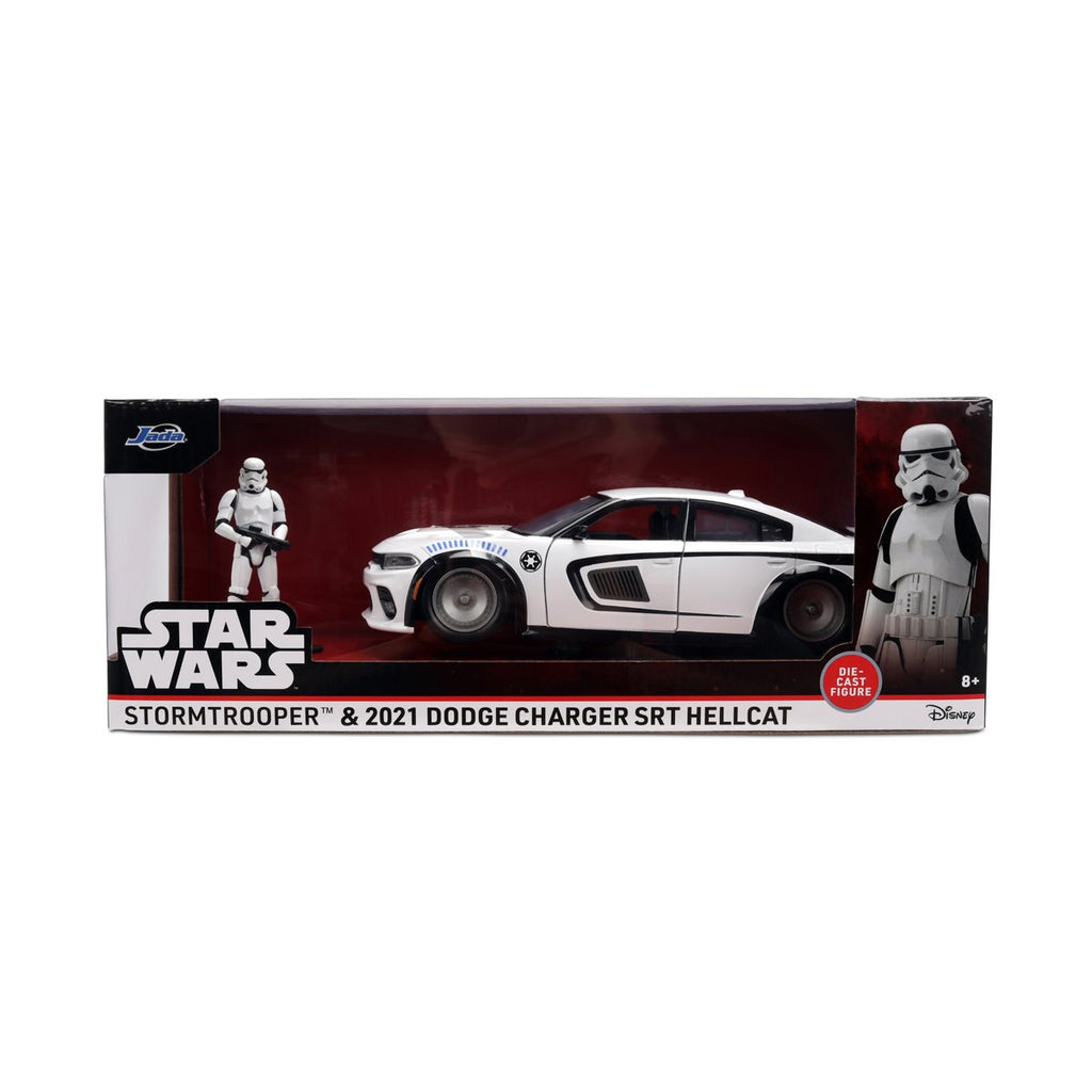 Hollywood Rides Star Wars 2021 Dodge Charger SRT Hellcat 1:24 Scale Die-Cast Metal Vehicle with Stormtrooper Figure