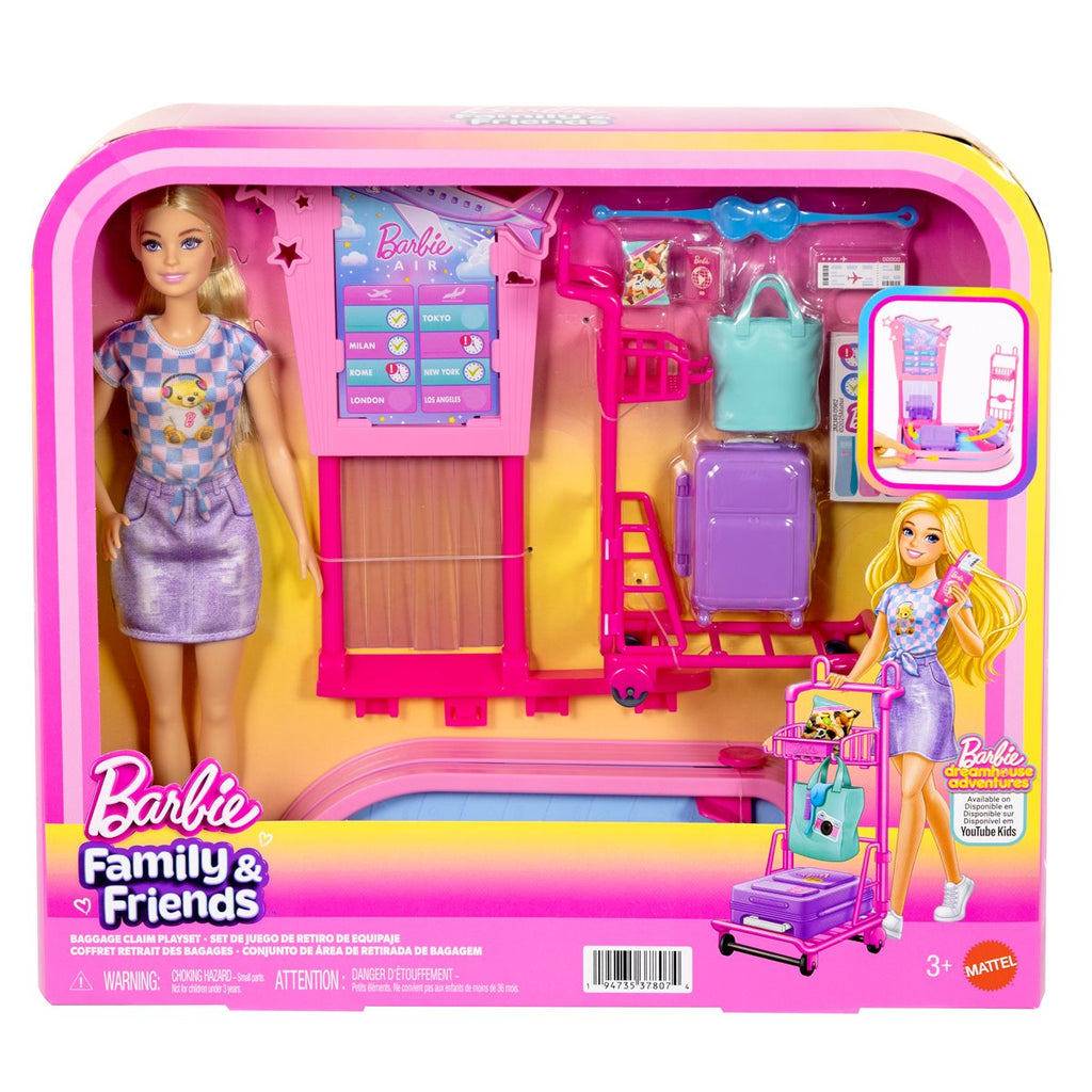 Barbie Family & Friends Baggage Claim Playset