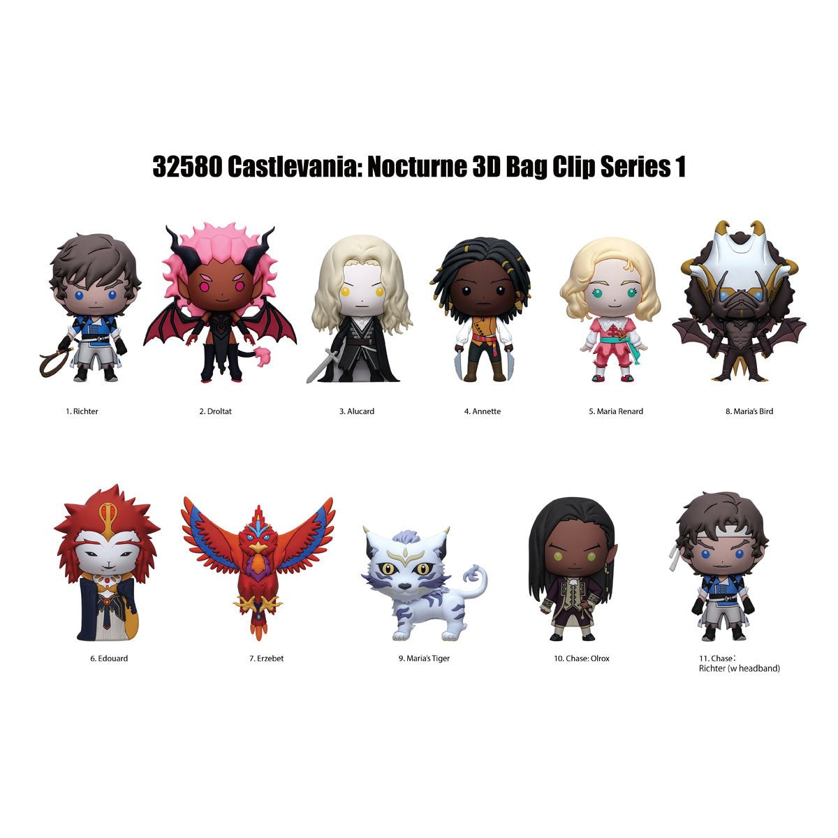 Castlevania: Nocturne 3D Foam Bag Clip Random 6-Pack