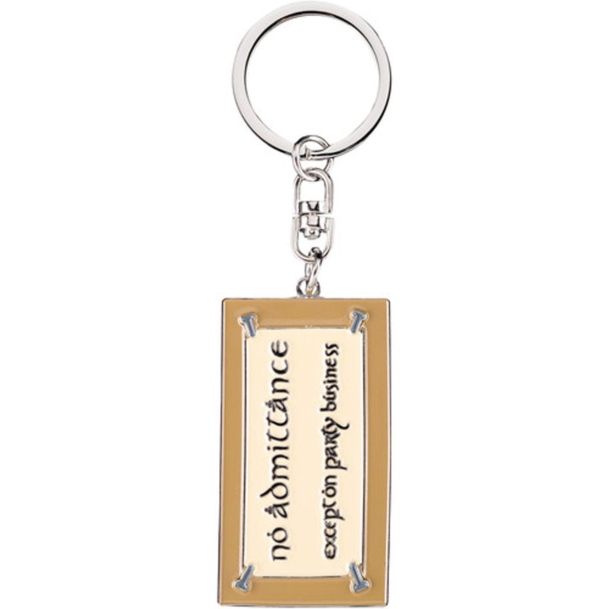 The Lord of the Rings Trilogy No Admittance Sign Enamel Key Chain