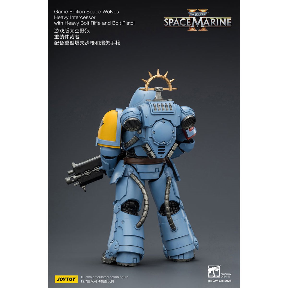 Joy Toy Warhammer 40,000 Space Marines Game Edition Space Wolves Intercessor Rifle & Pistol 1:18 Scale Action Figure