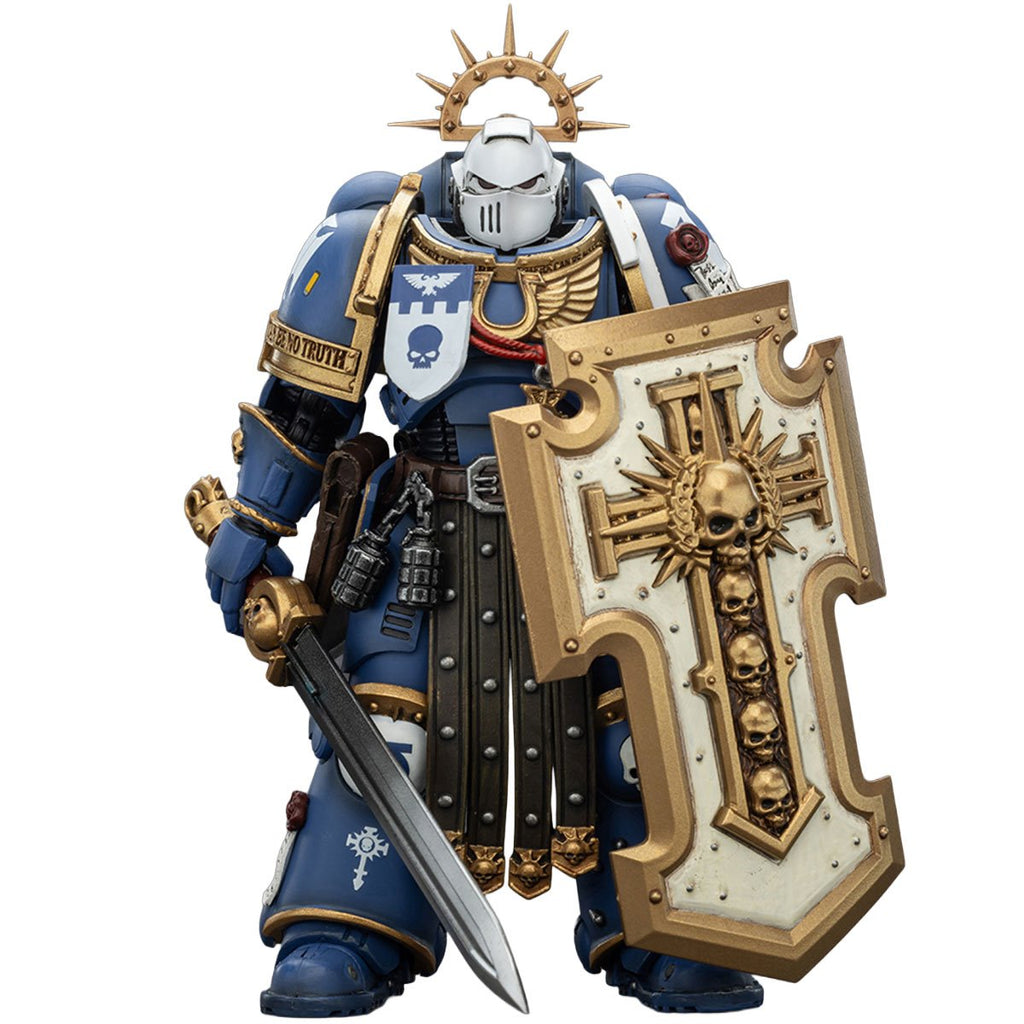 Joy Toy Warhammer 40,000 Ultramarines Torvald with Power Sword, Stormshield and Bolt Pistol 1:18 Scale Action Figure