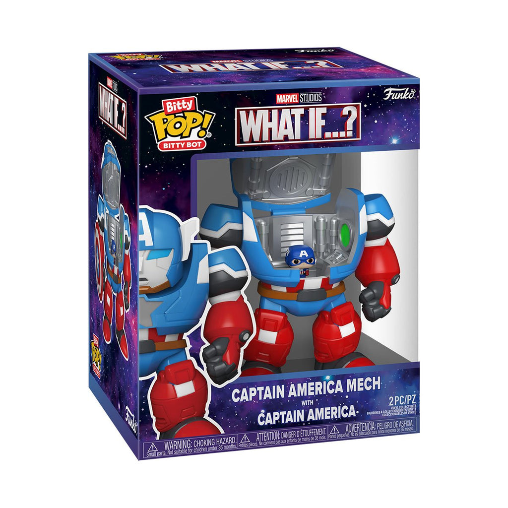Marvel's What If Captain America with Mech Bitty Pop! Bitty Bot Vinyl Figure