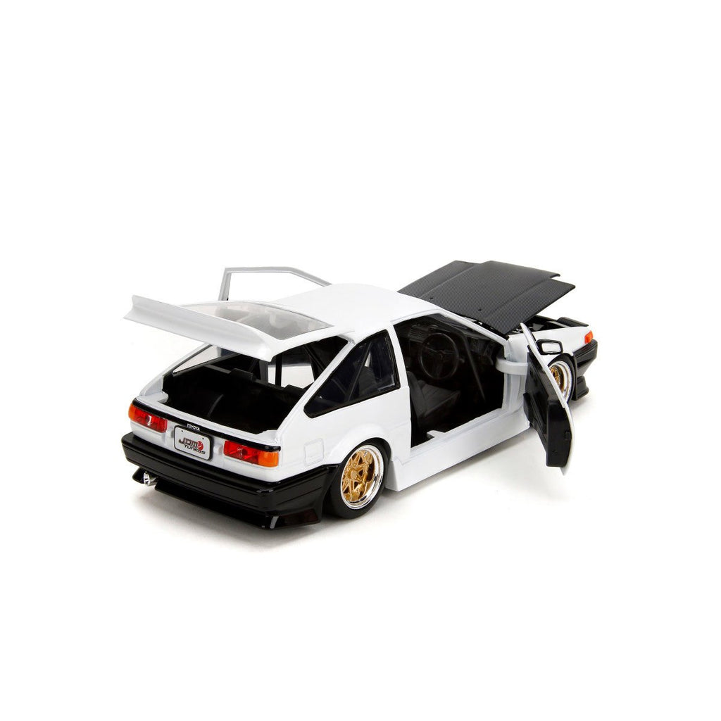 JDM Tuners 1986 AE86 Toyota Trueno White 1:24 Scale Die-Cast Metal Vehicle