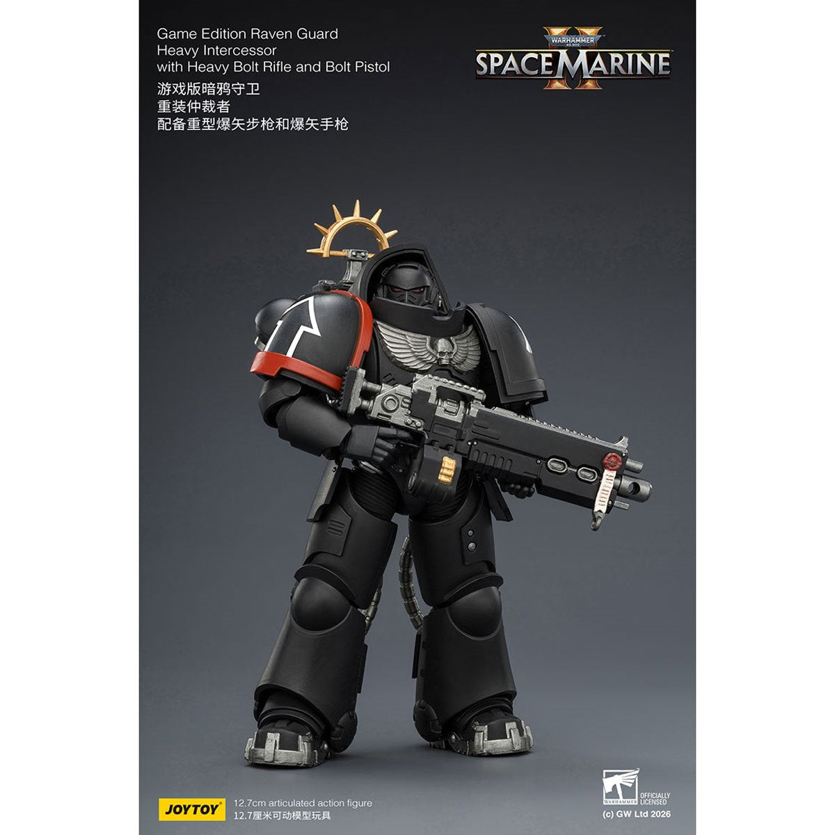 Joy Toy Warhammer 40K Space Marines Game Edition Raven Guard Intercessor Bolt Rifle & Pistol 1:18 Scale Action Figure