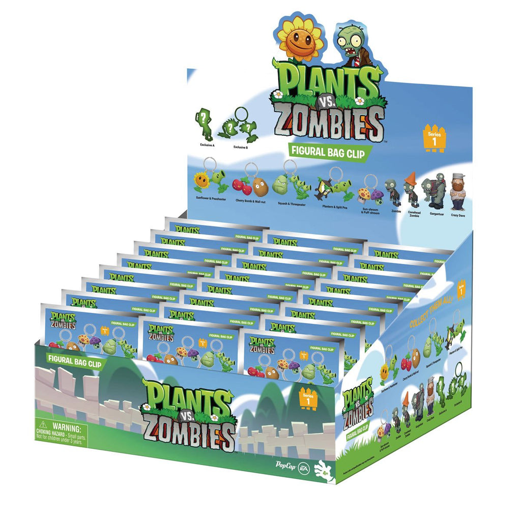 Plants vs. Zombies 3D Foam Bag Clip Random 6-Pack