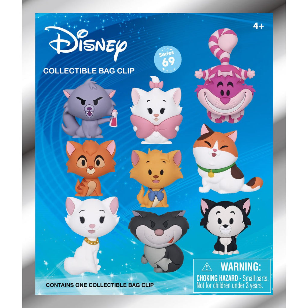 Disney Cats Series 69 3D Foam Bag Clip Display Case of 24