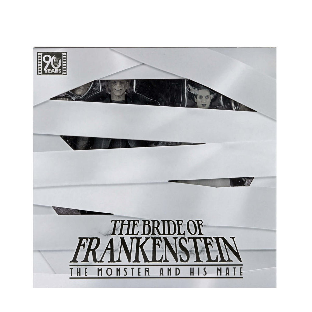 Universal Monsters Bride of Frankenstein 90th Ann. The Monster & His Mate (B&W Version) 7-In Scale Action Figure 2-Pack
