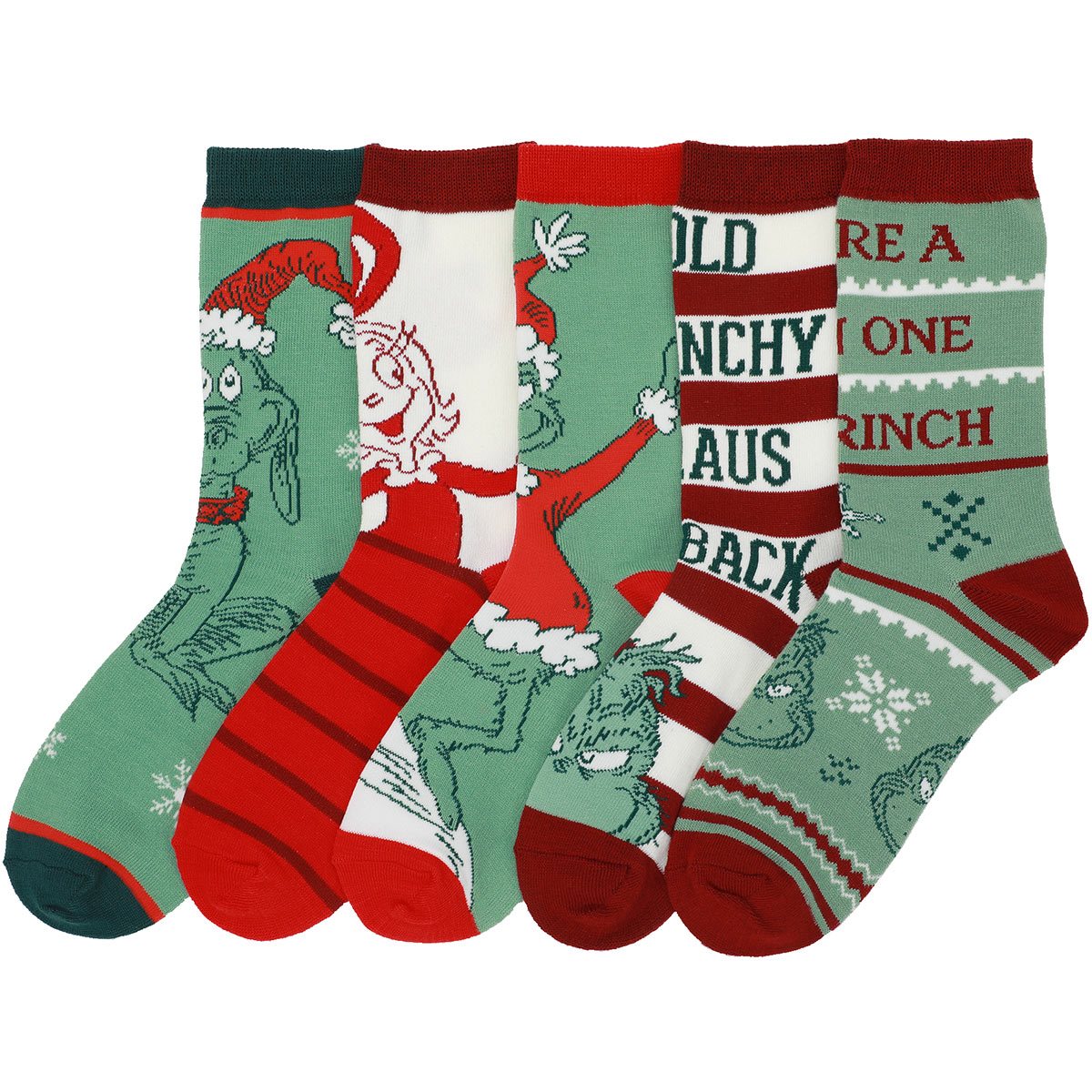 Dr. Seuss The Grinch Women's Crew Sock 5-Pack