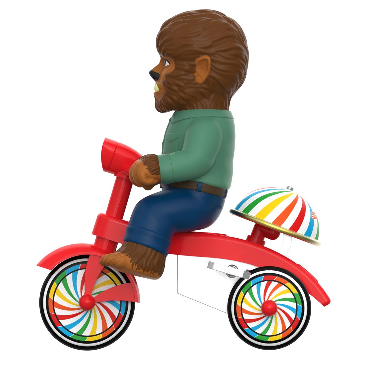 Universal Monsters The Wolf Man Brown Super Cycles Figure with Red Trike