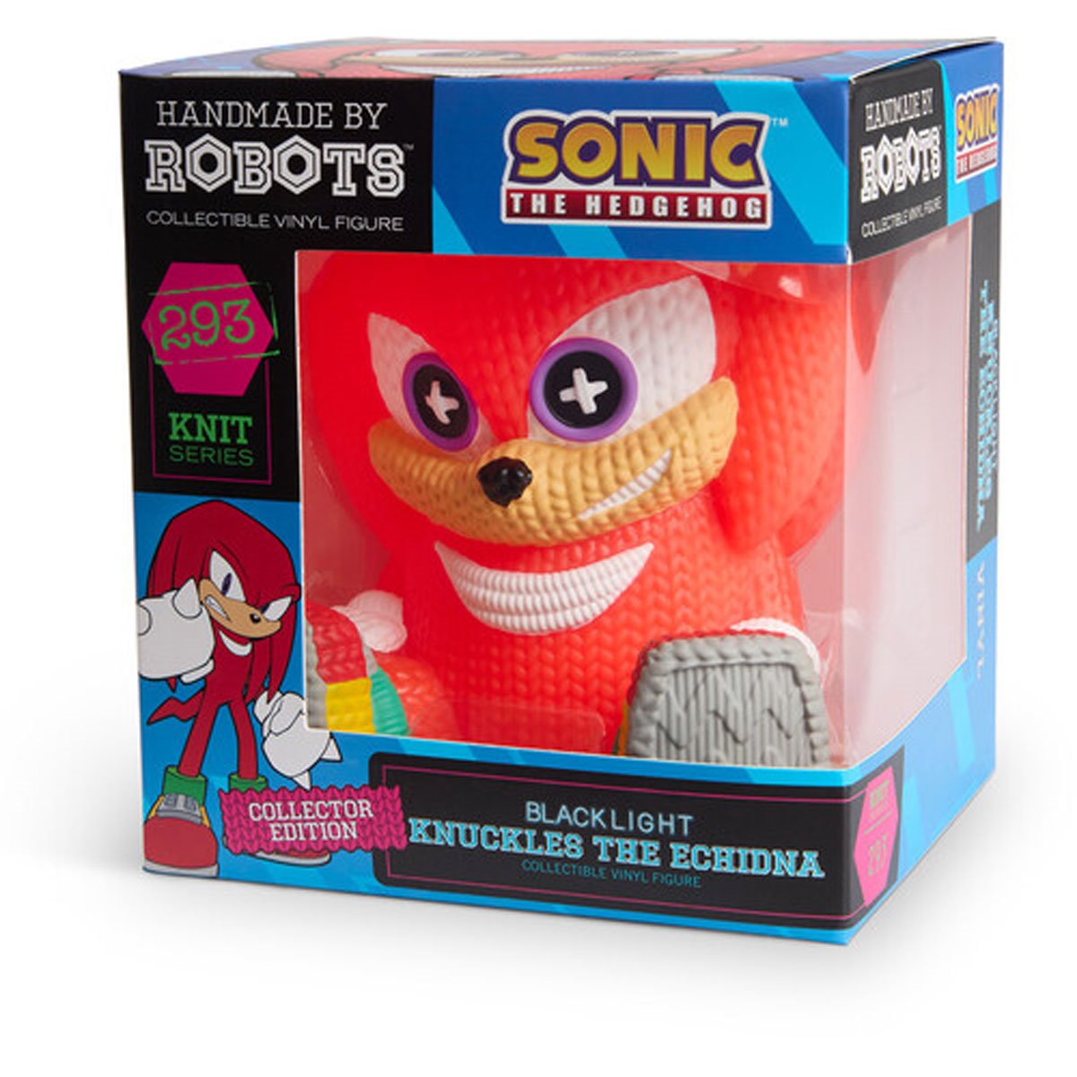 Sonic the Hedgehog Knuckles #293 Blacklight Handmade By Robots Vinyl Figure