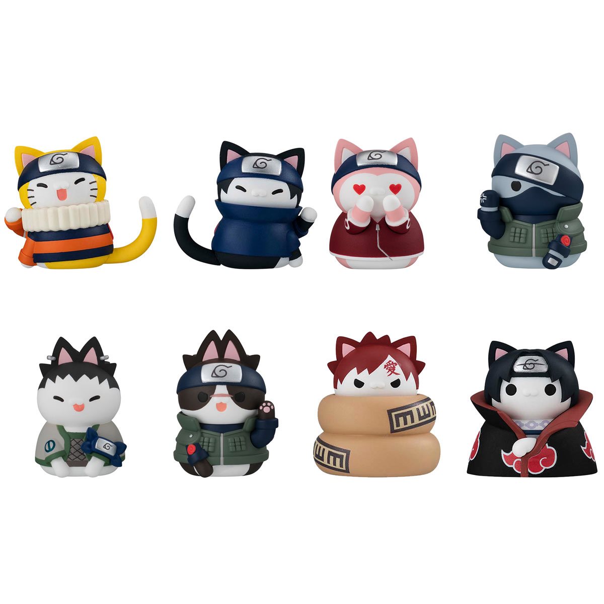 Naruto Nyaruto! Cats of Konoha Village Reboot Mega Cat Project Mini-Figure Case of 8