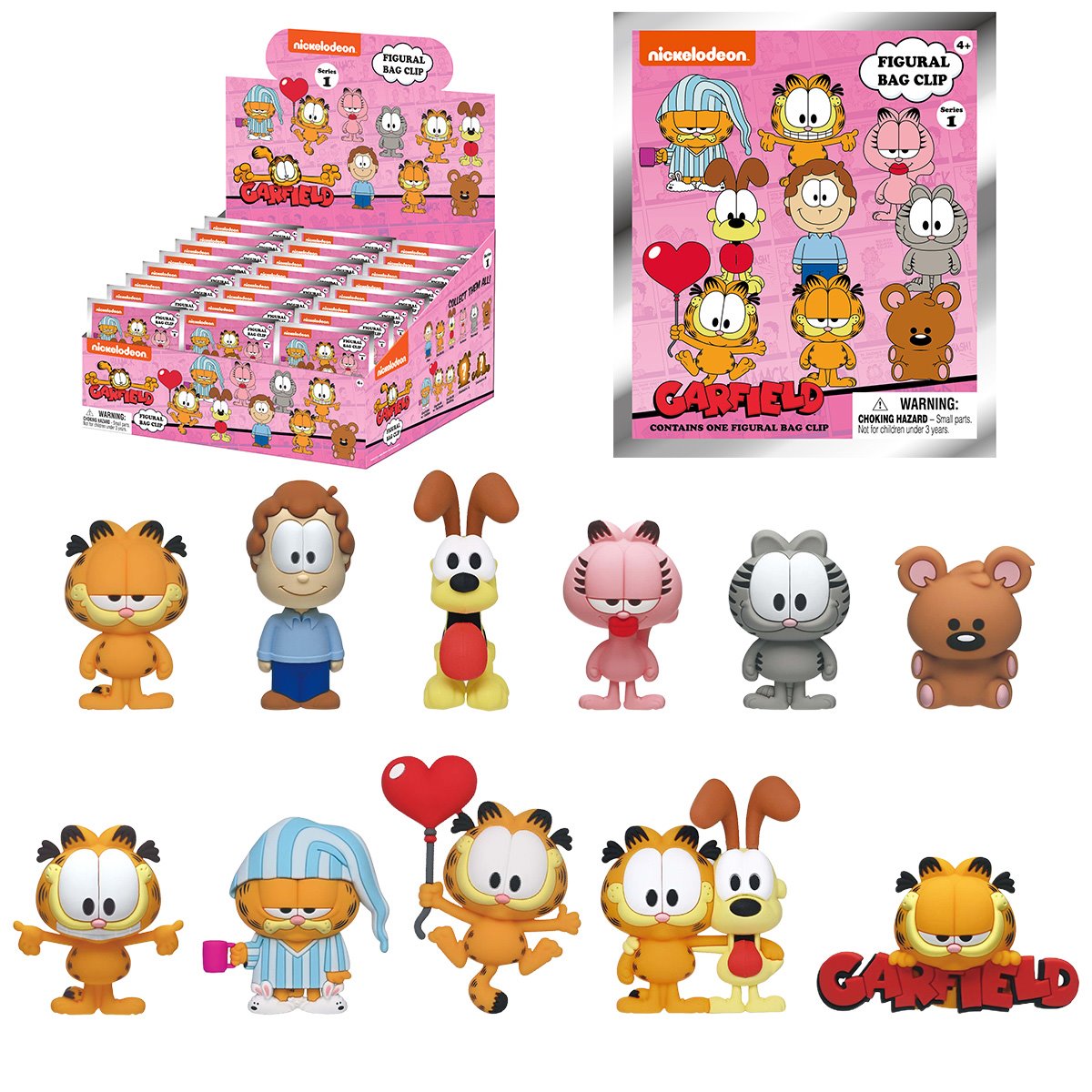 Garfield Series 1 3D Foam Bag Clip Random 6-Pack