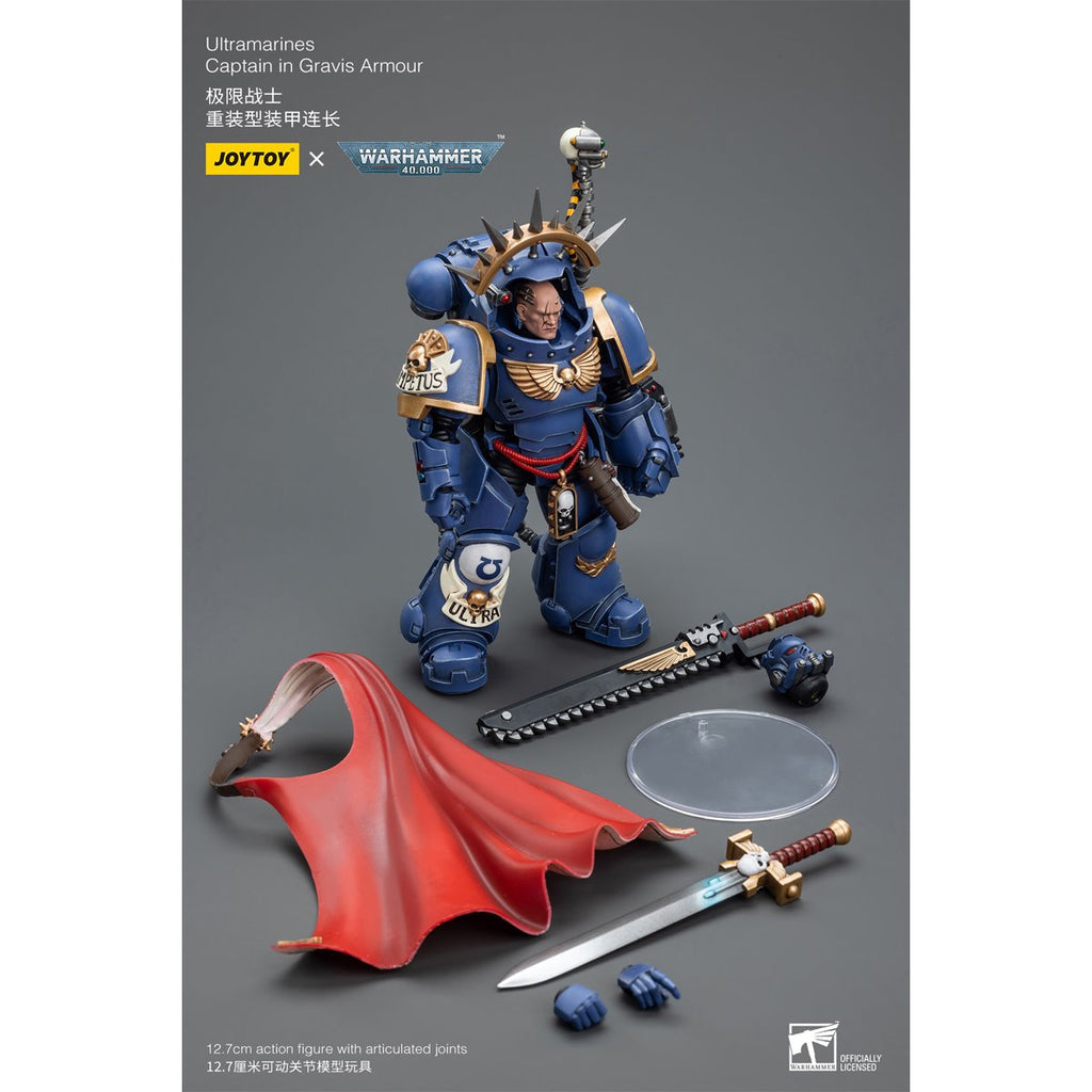 Joy Toy Warhammer 40,000 Ultramarines Captain in Gravis Armour 1:18 Scale Action Figure