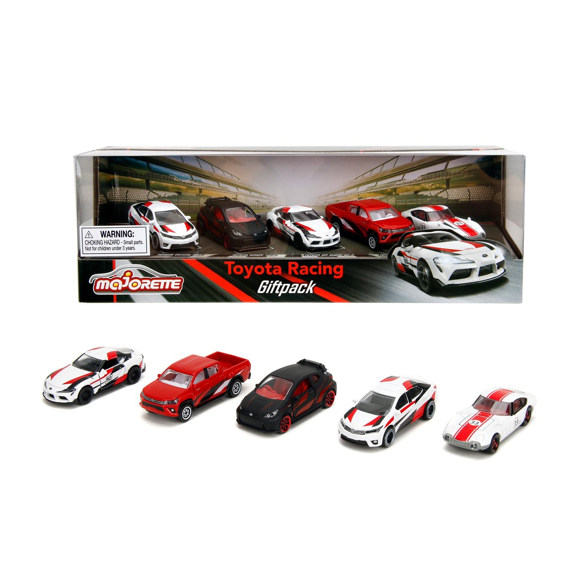 Majorette Toyota Racing 1:64 Scale Die-Cast Metal Vehicle 5-Pack