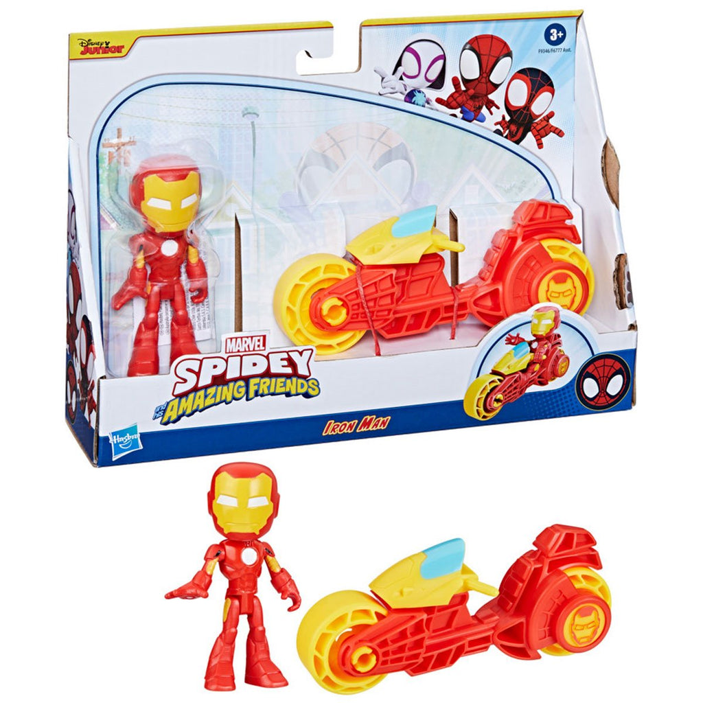 Spidey and His Amazing Friends Iron Man Action Figure & Motorcycle