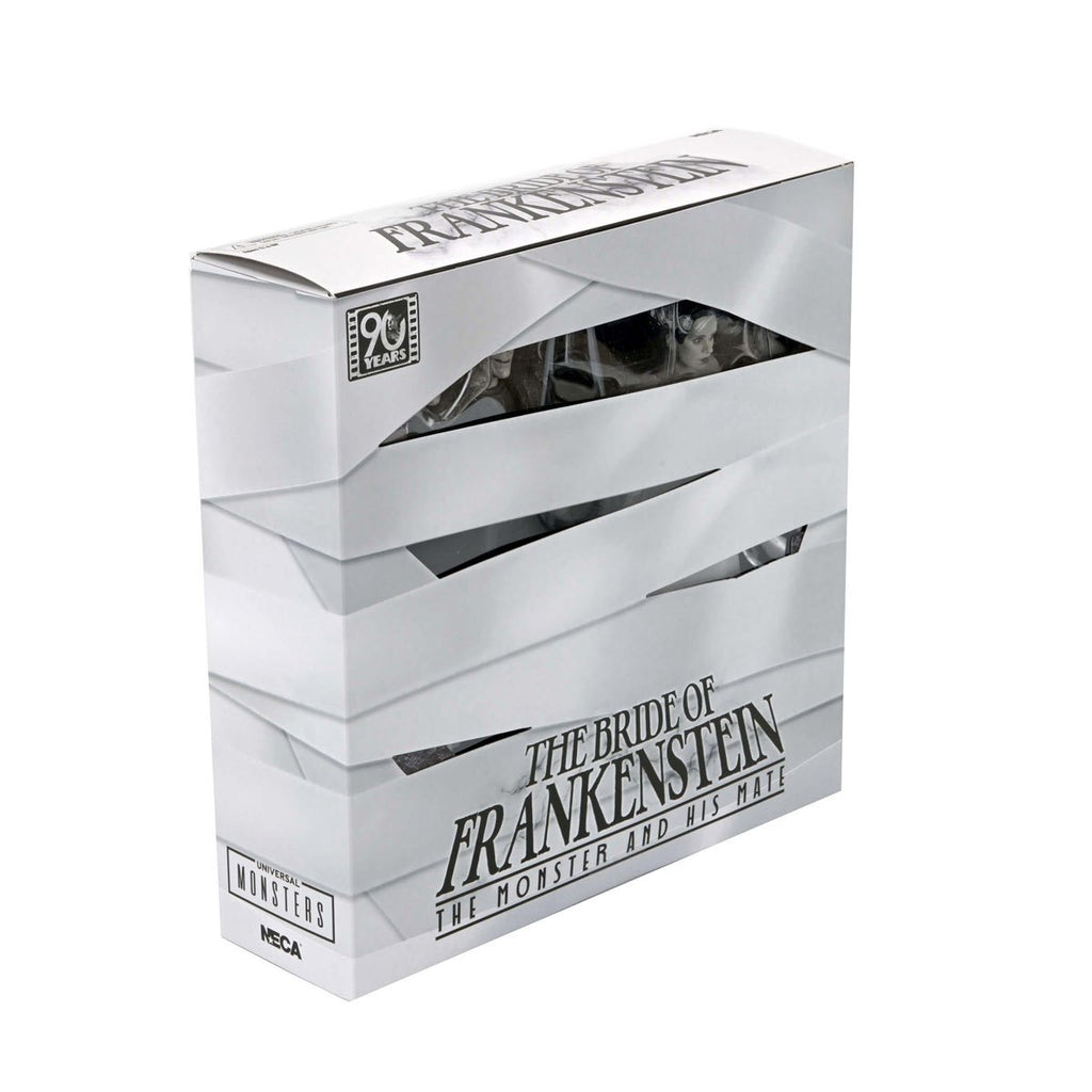 Universal Monsters Bride of Frankenstein 90th Ann. The Monster & His Mate (B&W Version) 7-In Scale Action Figure 2-Pack
