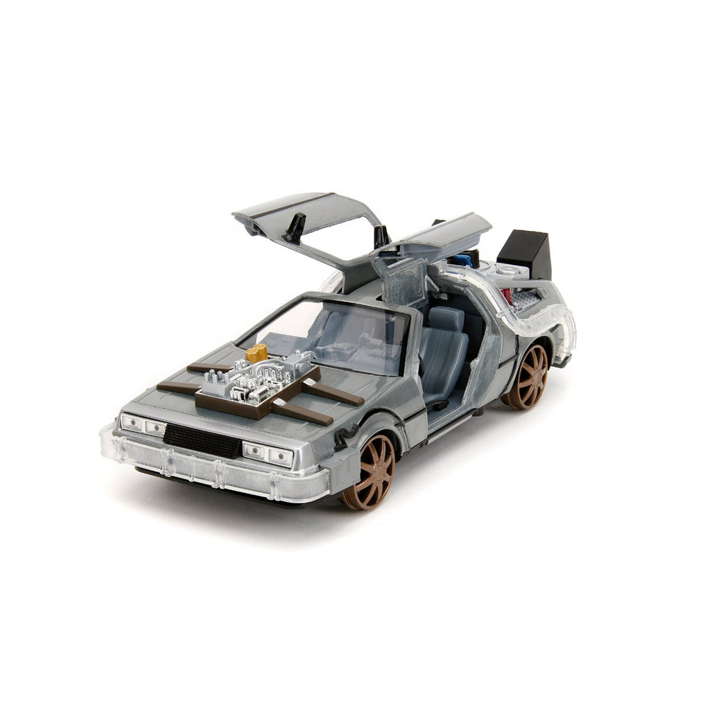 Hollywood Rides Back to the Future III Time Machine Rail Wheels 1:24 Die-Cast Metal Vehicle