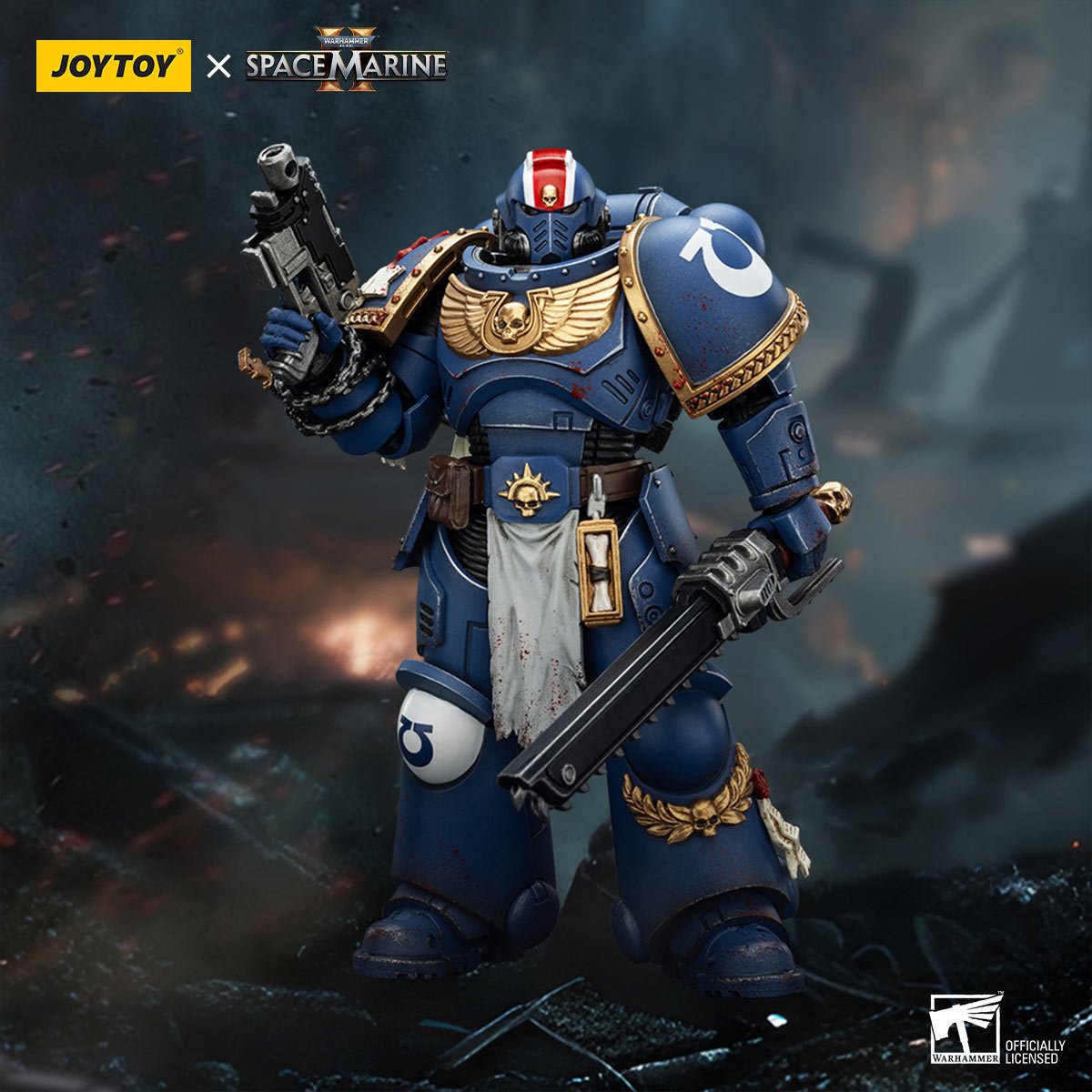 Joy Toy Warhammer Space Marine II Ultramarines Lieutenant Titus Collectors Edition 1:18 Scale Action Figure