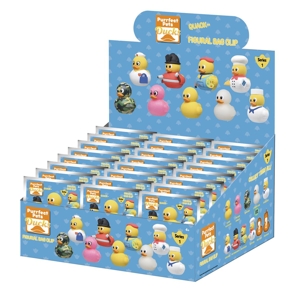 Yellow Ducks 3D Foam Bag Clip Random 6-Pack