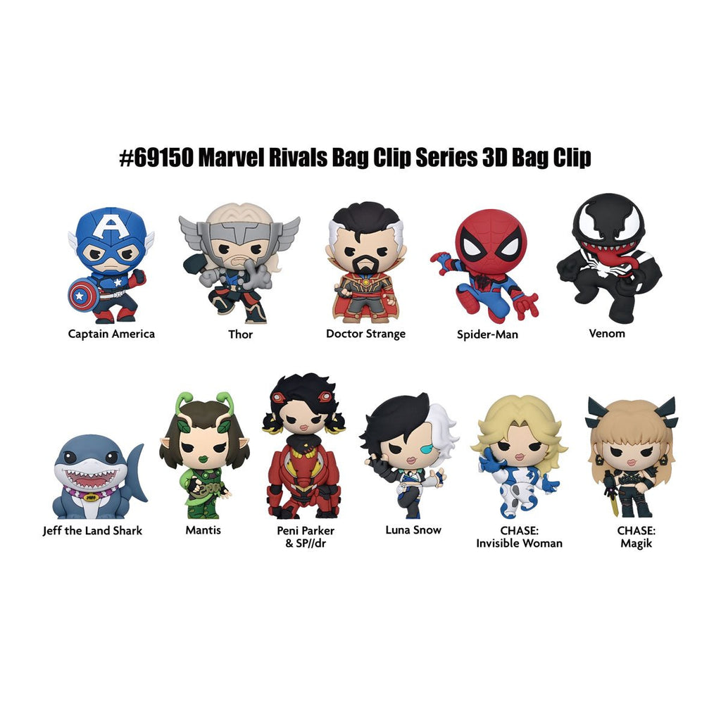 Marvel Rivals 3D Foam Bag Clip Random 6-Pack