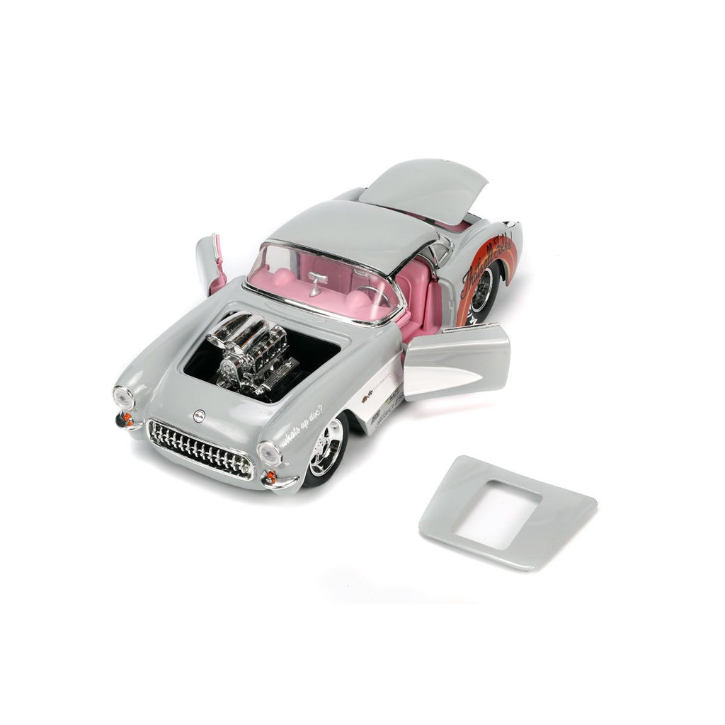 Looney Tunes Hollywood Rides 1956 Chevrolet Corvette with Bugs Bunny Figure
