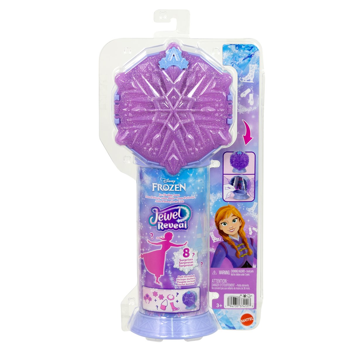 Disney Frozen Jewel Reveal Anna Ice Skating Fashion Doll