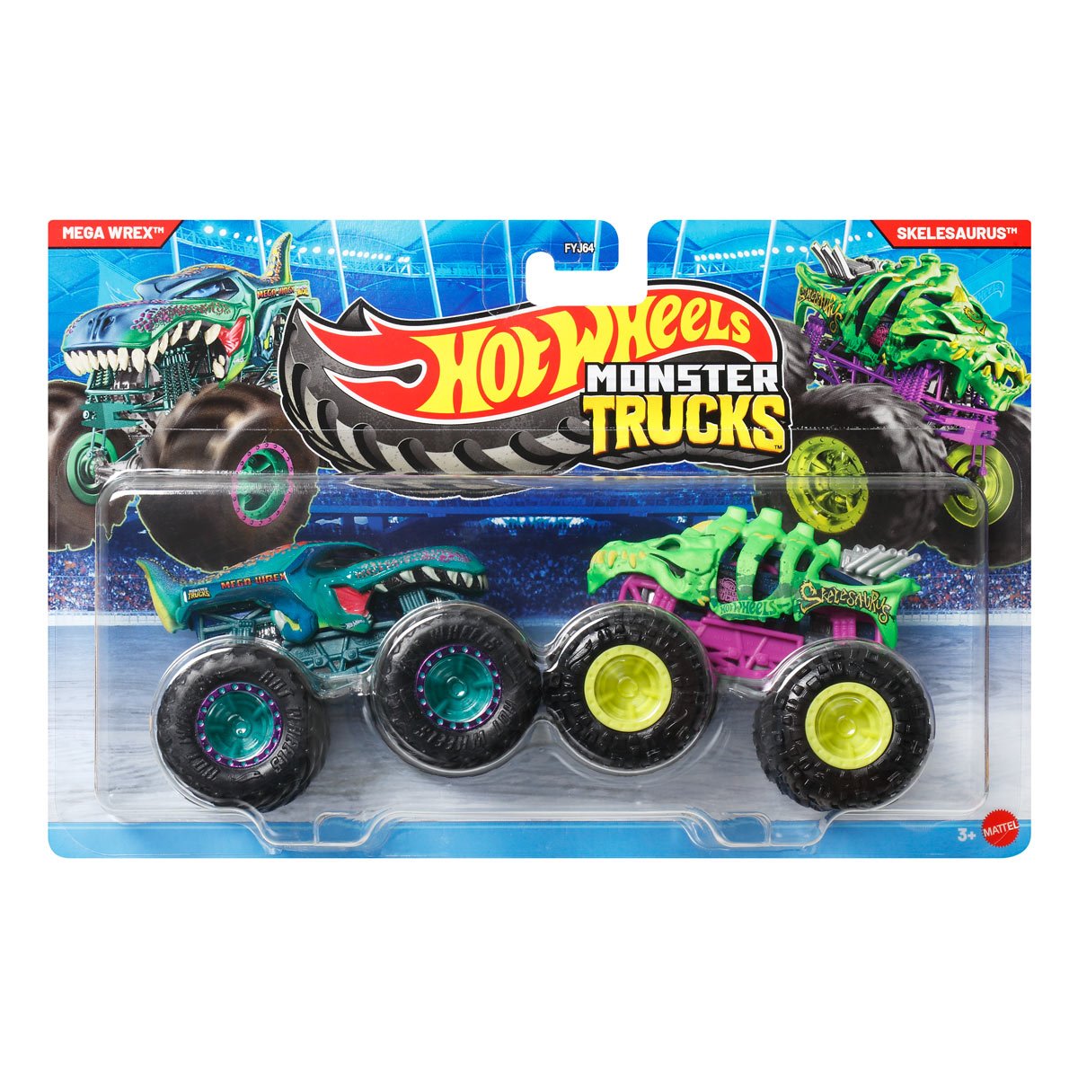 Hot Wheels Monster Trucks Demolition Doubles 1:64 Scale Vehicle 2-Pack 2026 Mix 3 Case of 8