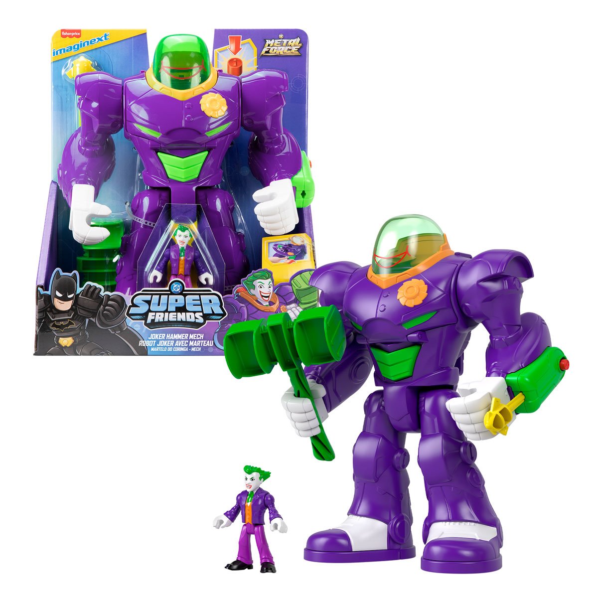 DC Super Friends Imaginext Joker Hammer Mech Action Figure