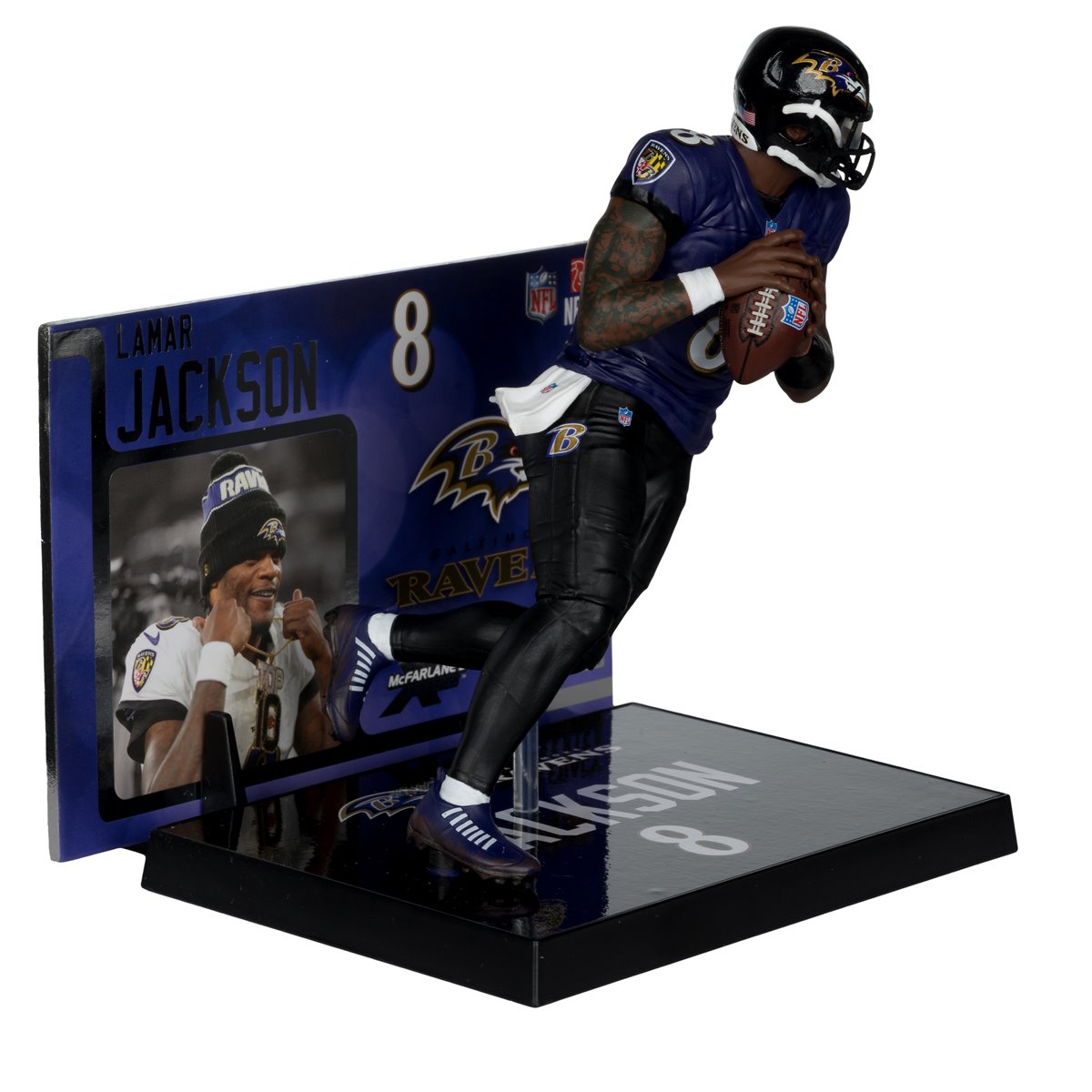 NFL SportsPicks 2025 Baltimore Ravens Lamar Jackson Alternate Jersey 7-Inch Scale Posed Figure