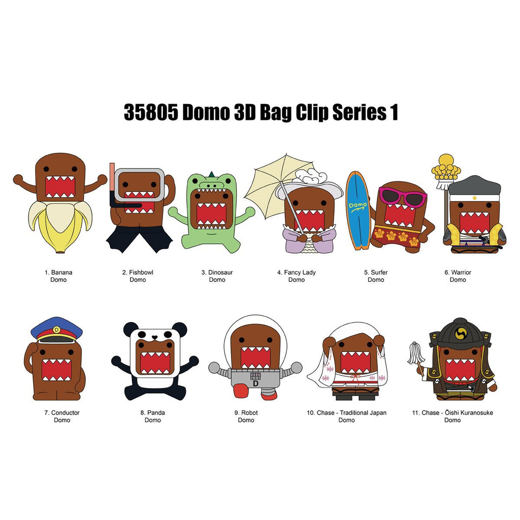 Domo-Kun 3D Foam Bag Clip Random 6-Pack