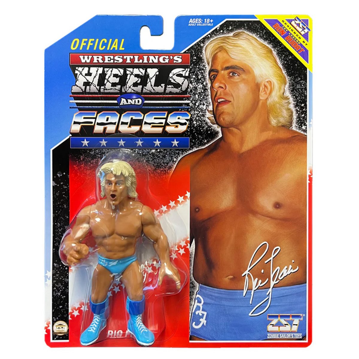 Wrestling's Heels and Faces Blue Gear Ric Flair Non-Bloody 4 1/2-Inch Scale Action Figure